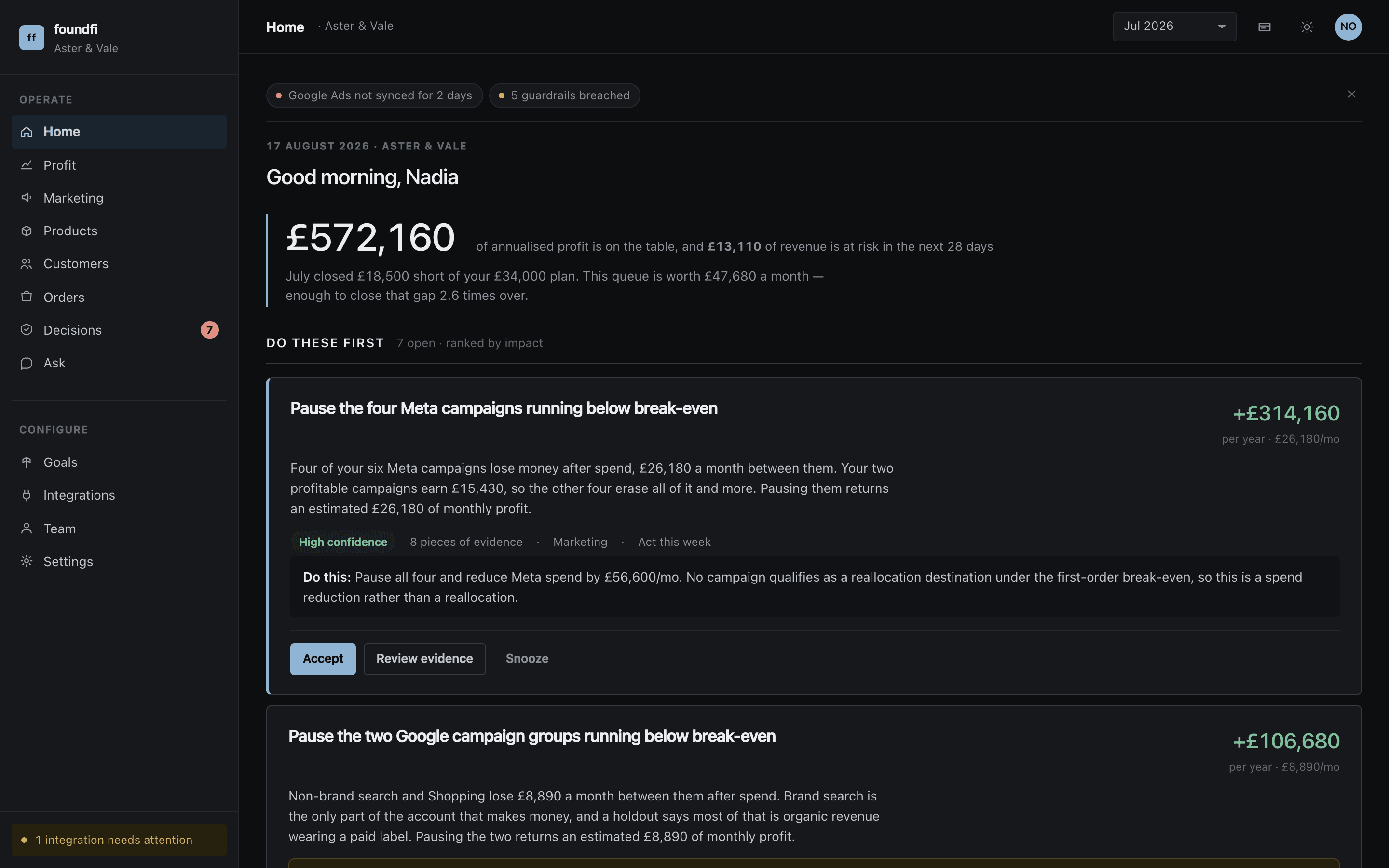 FoundFi interface